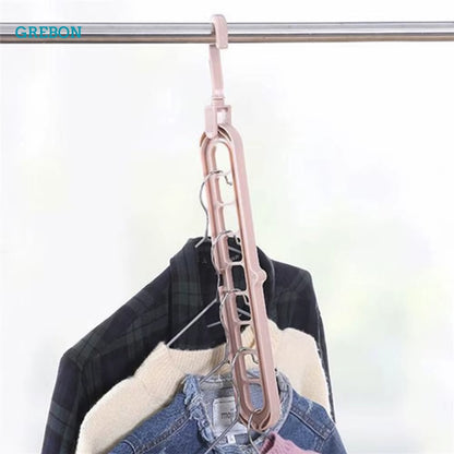 Multifunction Clothes Hanger Organizer Smart Rack Coat Hanger Space Saving Magic Hanger for Clothe Velvet Clothes Storage 9 Hole