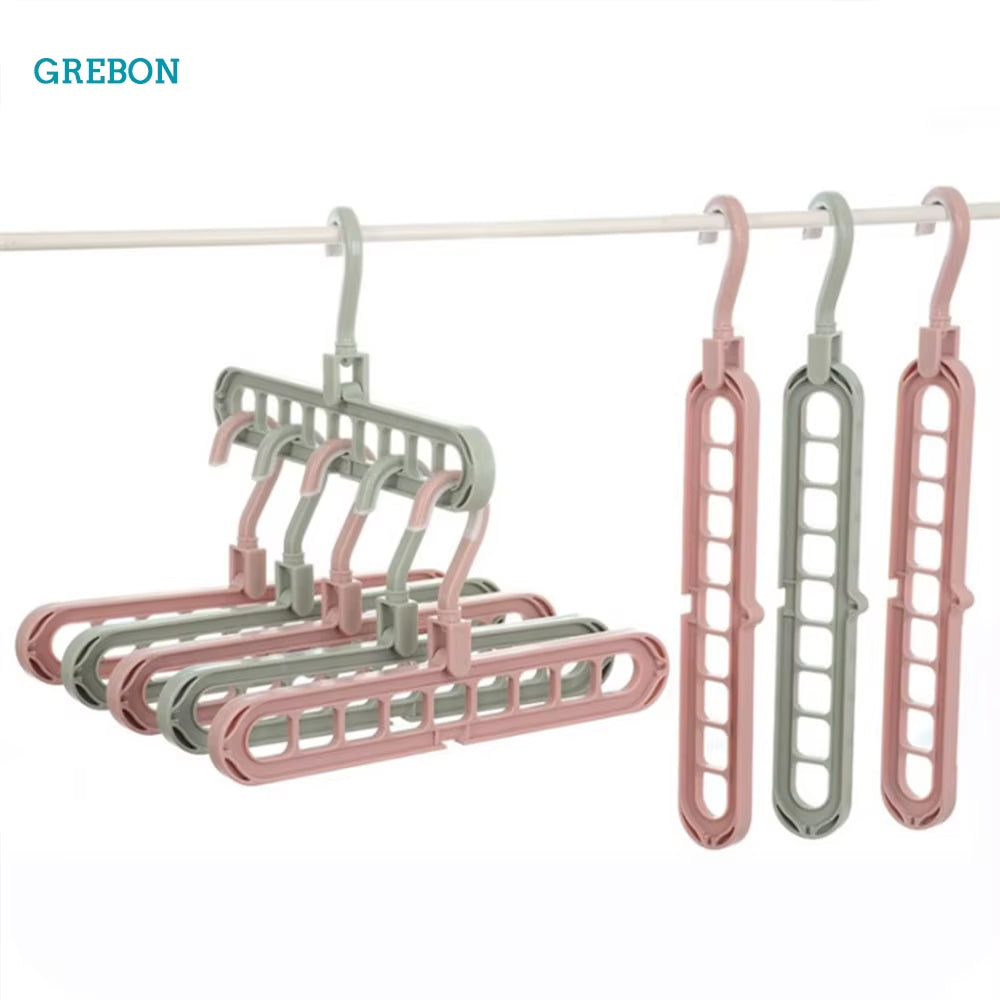 Multifunction Clothes Hanger Organizer Smart Rack Coat Hanger Space Saving Magic Hanger for Clothe Velvet Clothes Storage 9 Hole