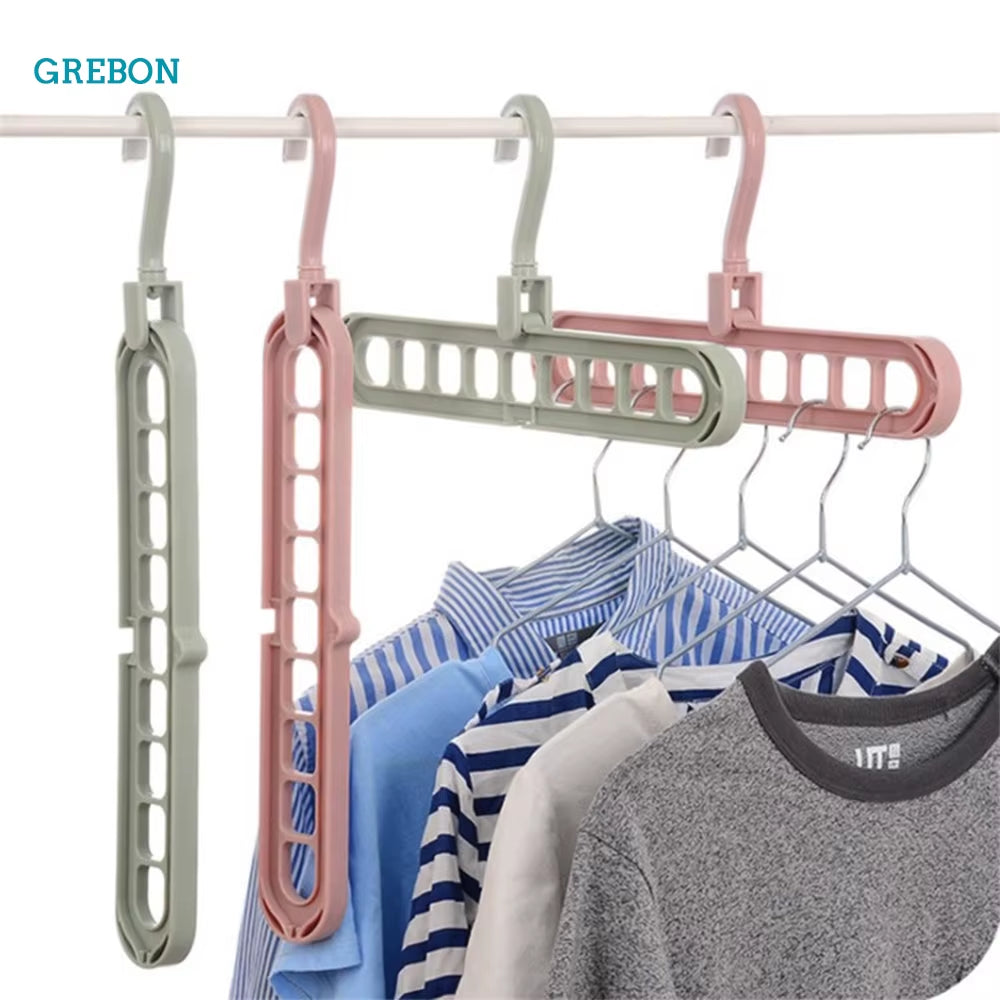 Multifunction Clothes Hanger Organizer Smart Rack Coat Hanger Space Saving Magic Hanger for Clothe Velvet Clothes Storage 9 Hole