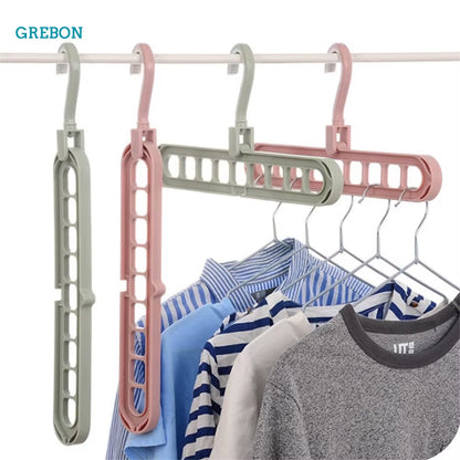 Multifunction Clothes Hanger Organizer Smart Rack Coat Hanger Space Saving Magic Hanger for Clothe Velvet Clothes Storage 9 Hole