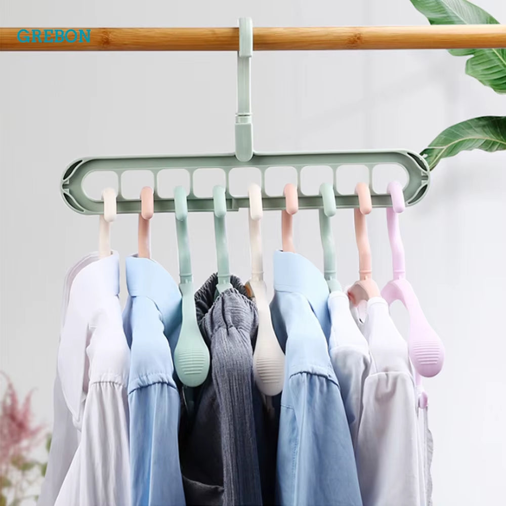 Multifunction Clothes Hanger Organizer Smart Rack Coat Hanger Space Saving Magic Hanger for Clothe Velvet Clothes Storage 9 Hole